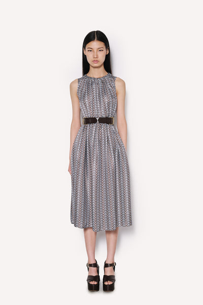Silk Geometric Midi Dress