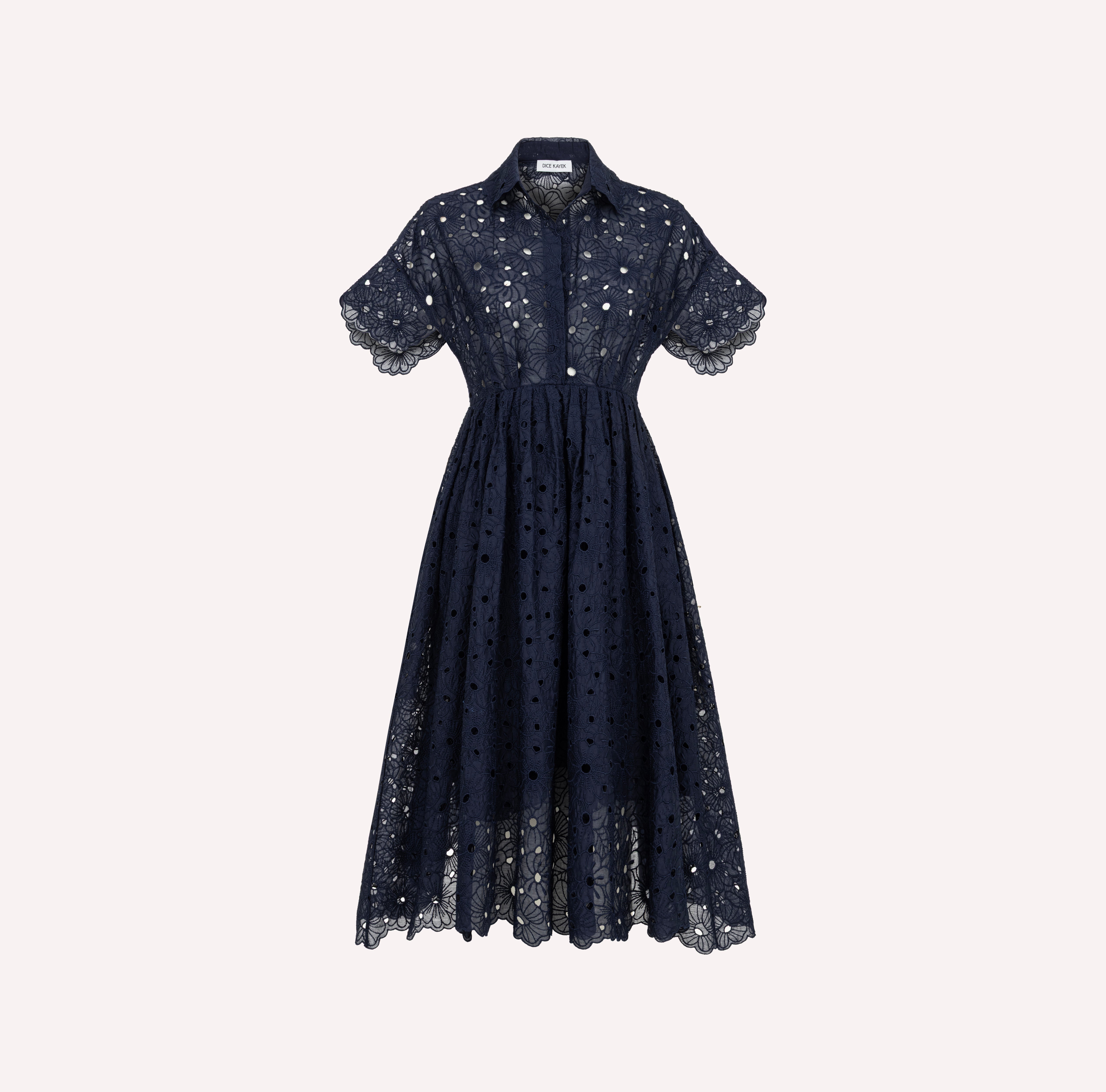 Embroidered Cotton Midi Dress