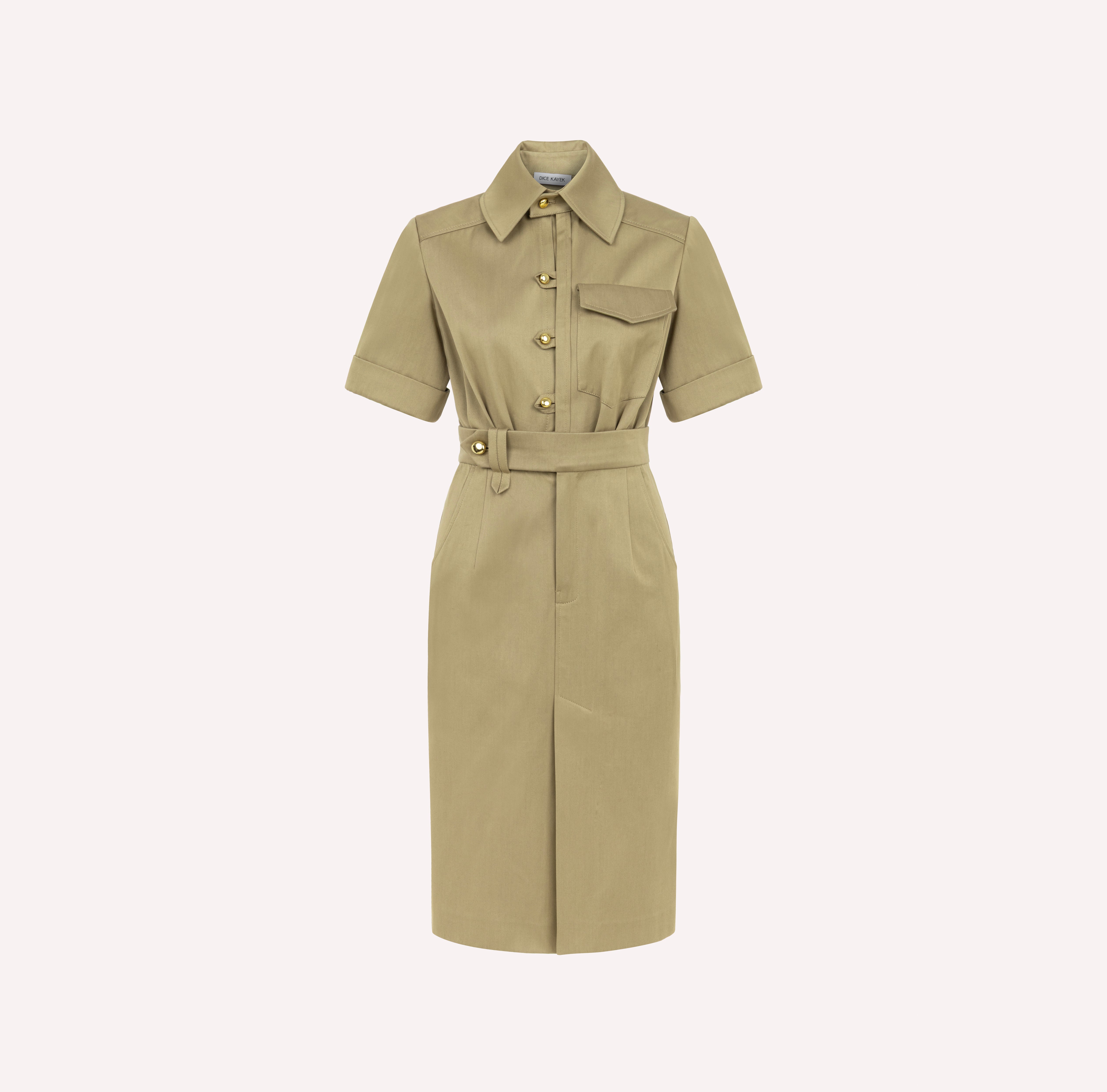 Tailored Utility Midi Dress