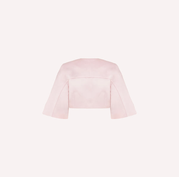 Structured Cropped Jacket with Wide Sleeves