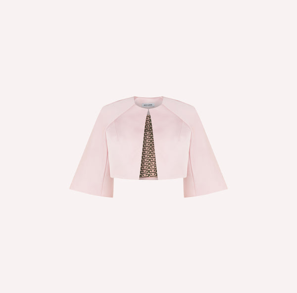 Structured Cropped Jacket with Wide Sleeves