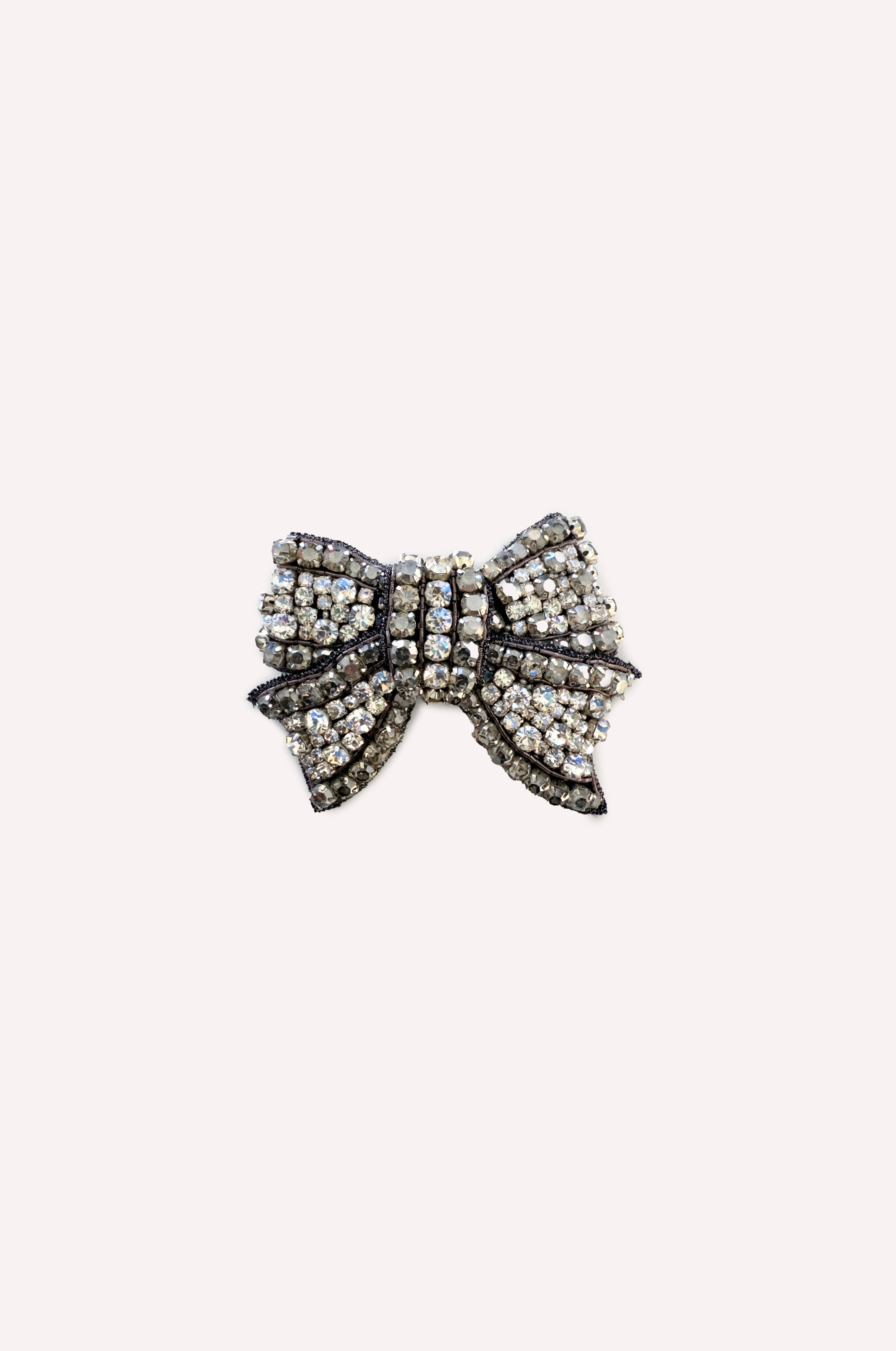 Crystal-Embellished Bow Brooch