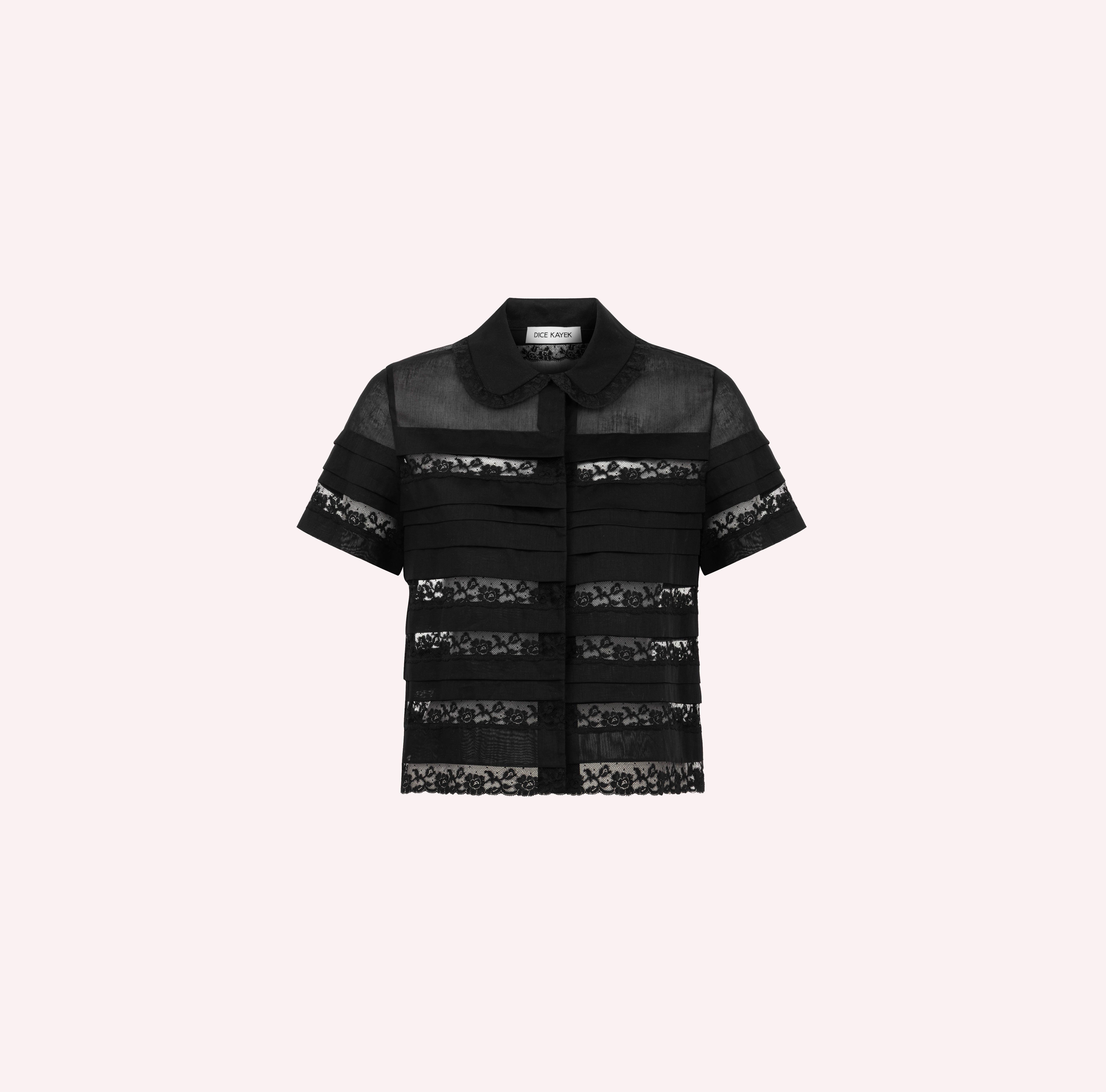 Cotton Voile Lace Panel Shirt