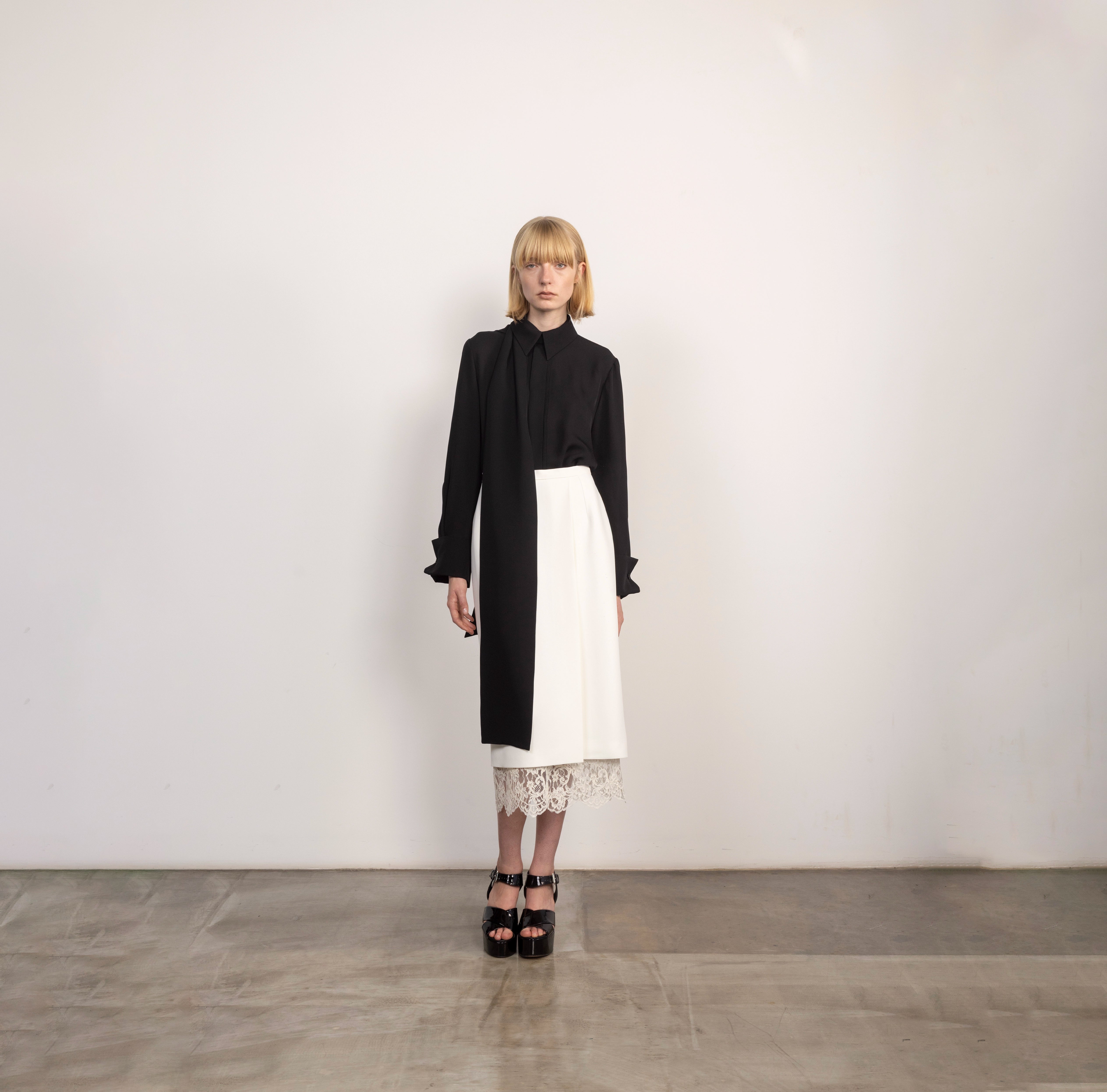 Silk Tie-Neck Blouse