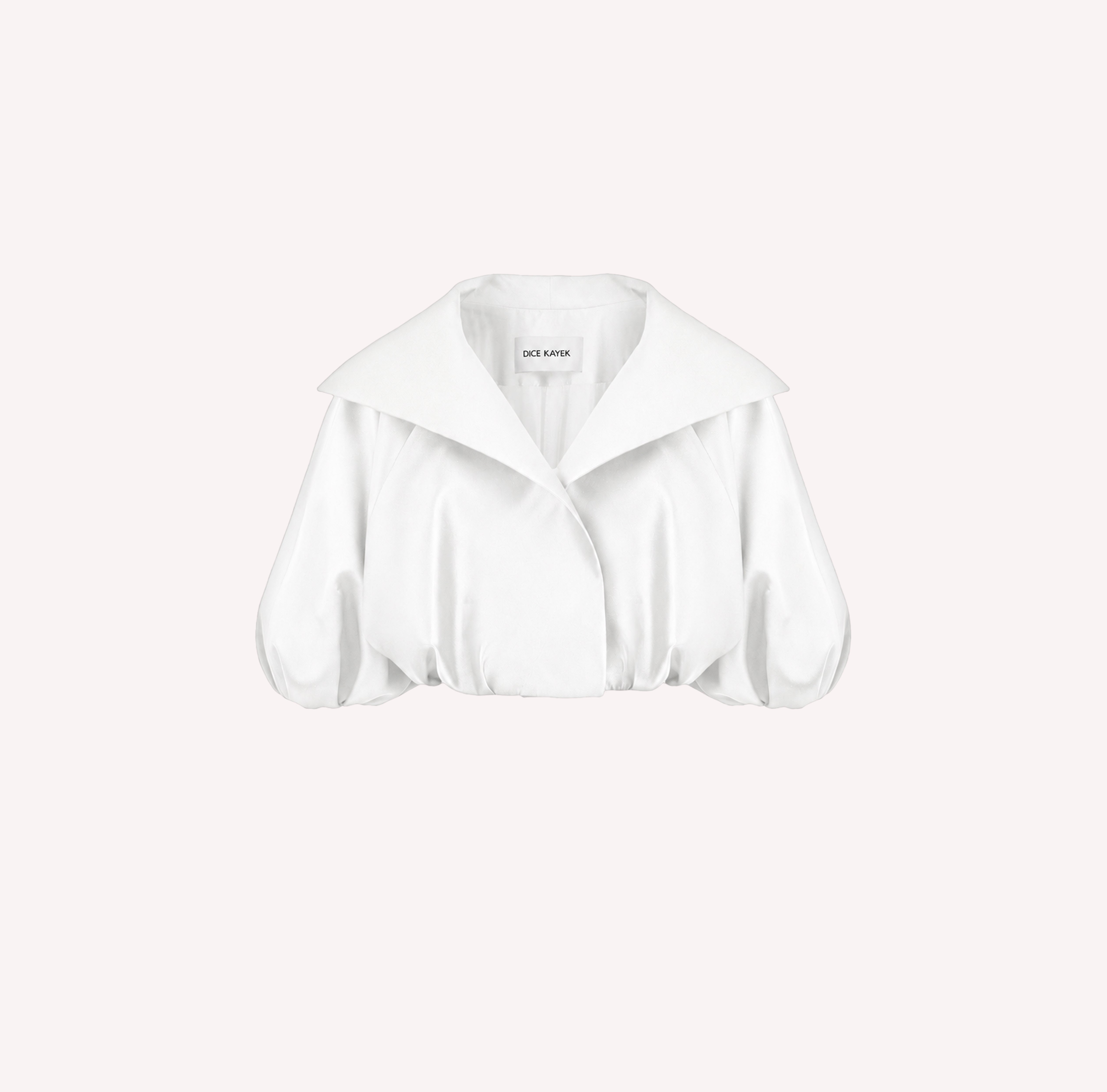 Sculptural Cropped Jacket in White