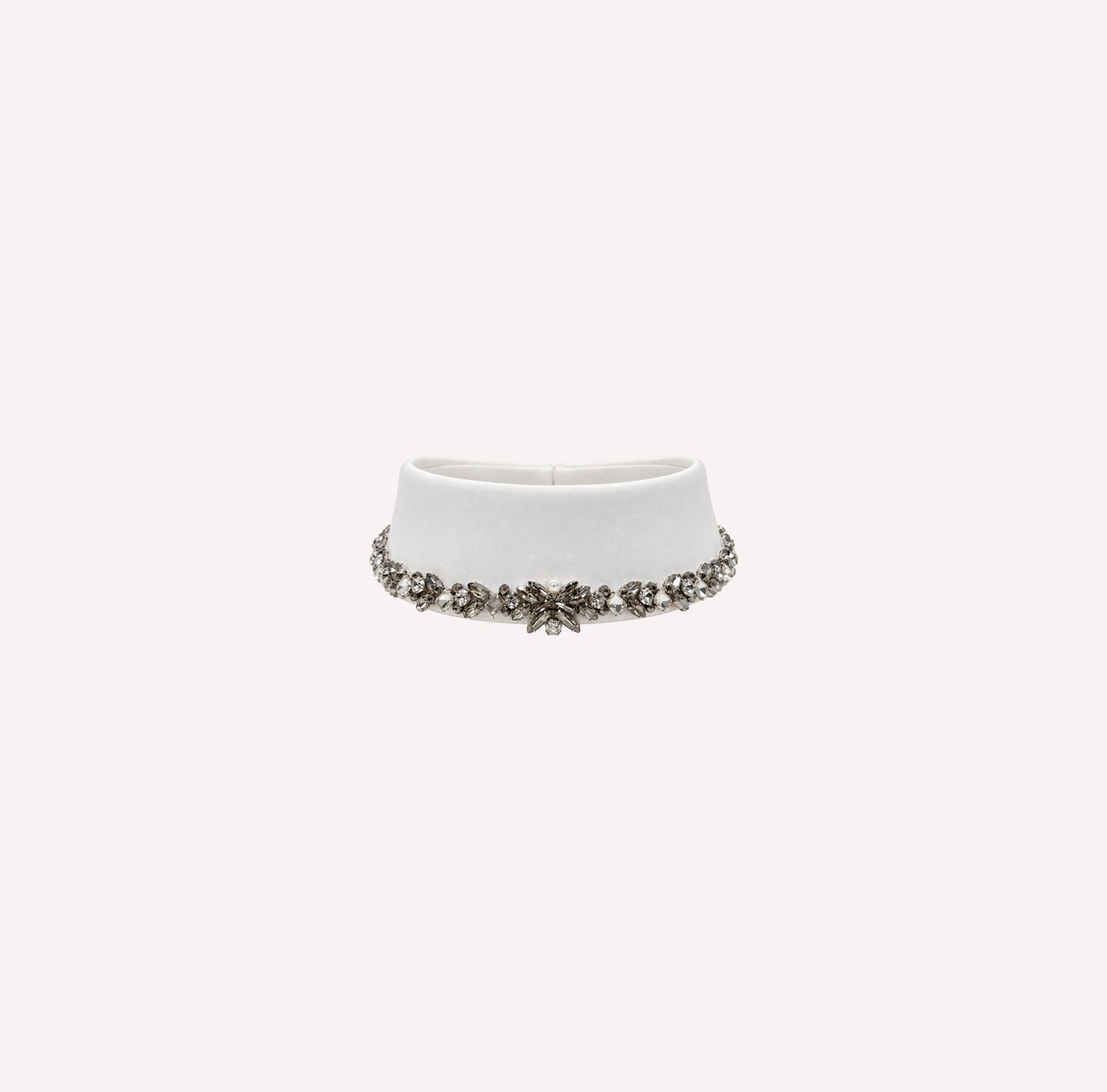 White crystal-embellished detachable collar by Dice Kayek, back view