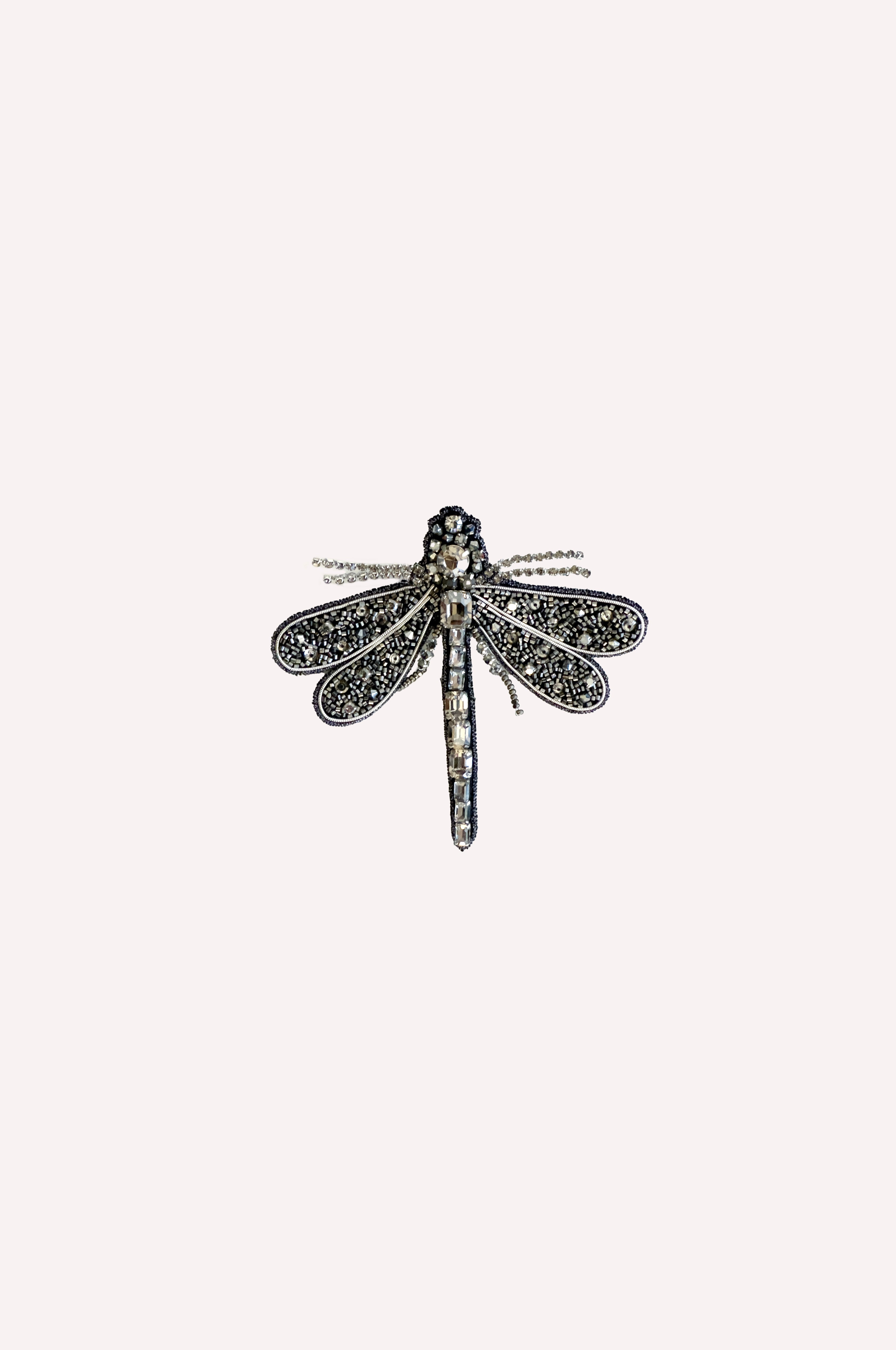 Crystal-Embellished Dragonfly Brooch