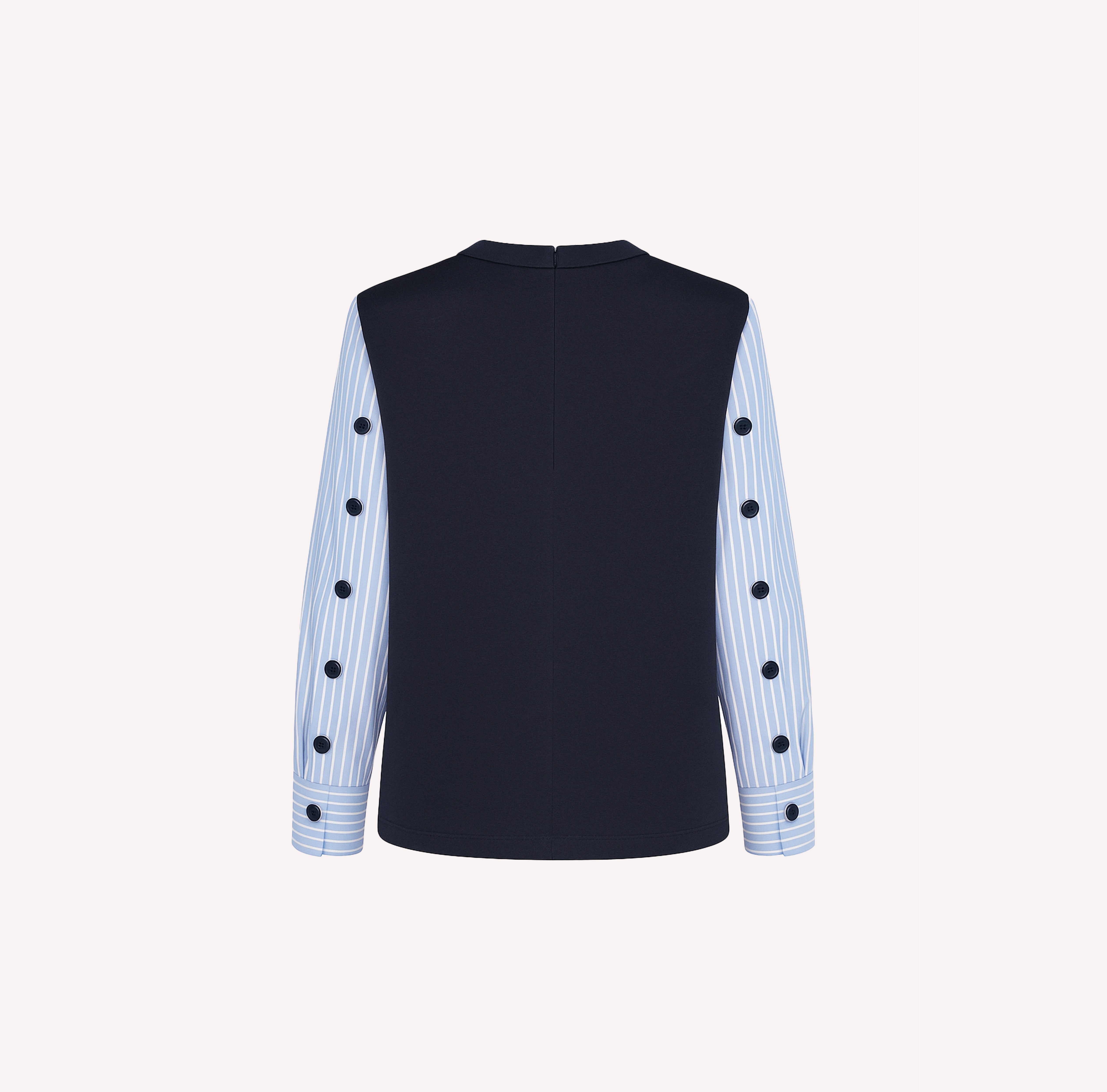 Structured Contrast-Sleeve Top