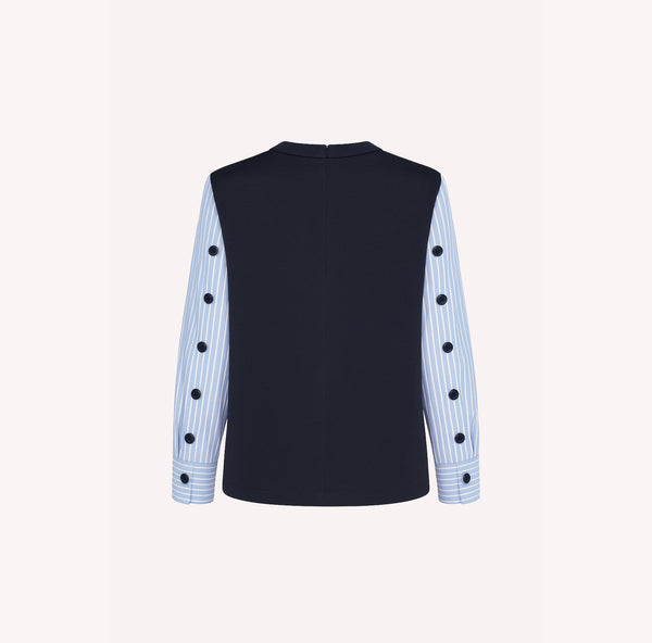 Structured Contrast-Sleeve Top