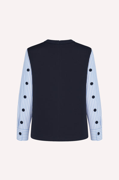 Structured Contrast-Sleeve Top