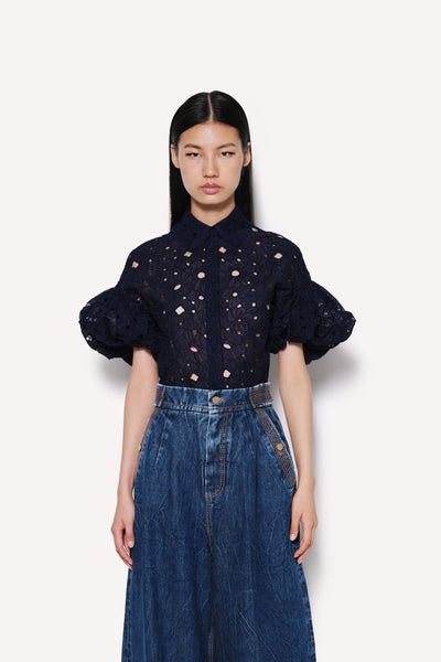 Embroidered Cotton Poplin Blouse