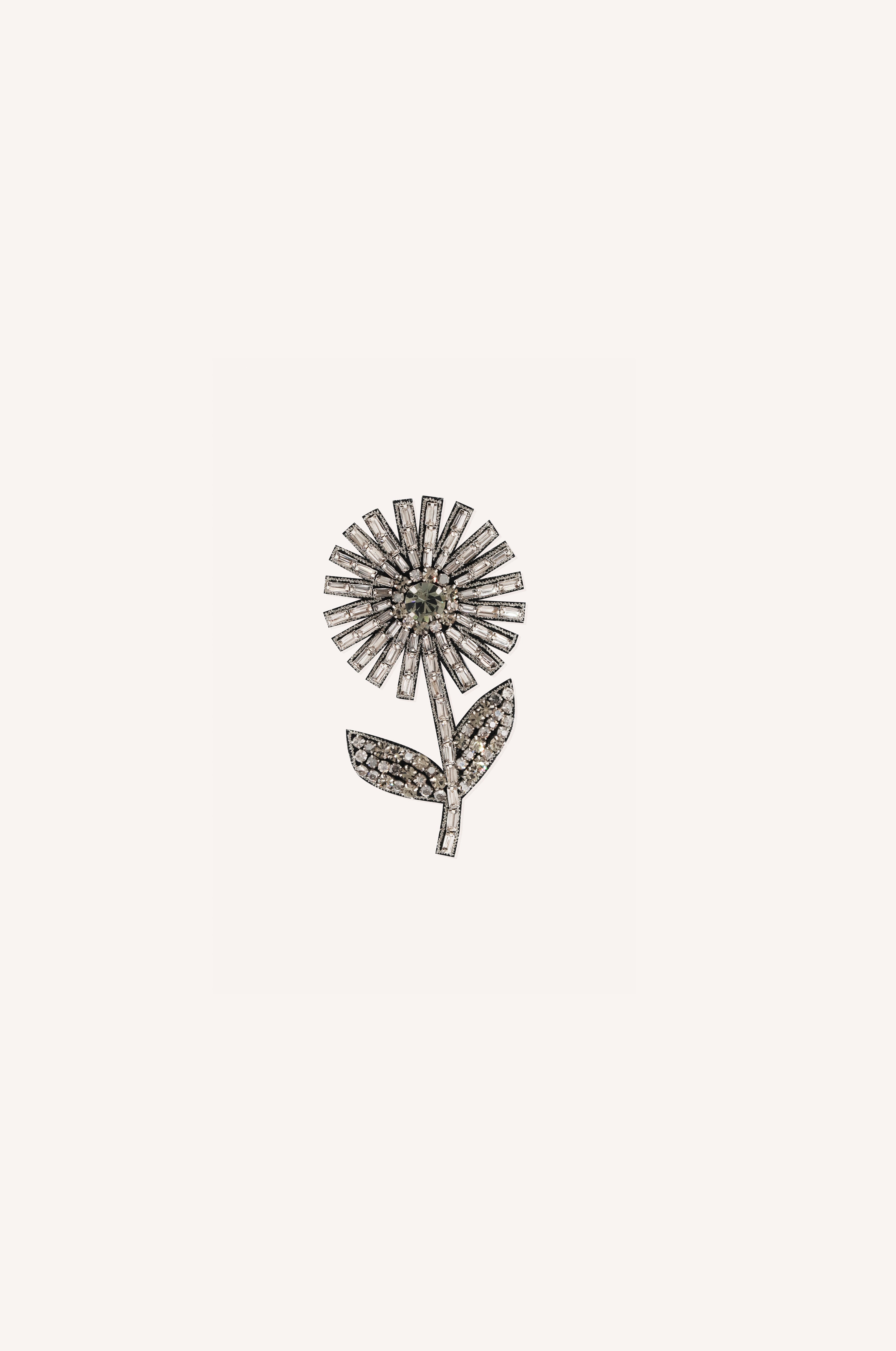 Crystal-Embellished Sun Flower Brooch