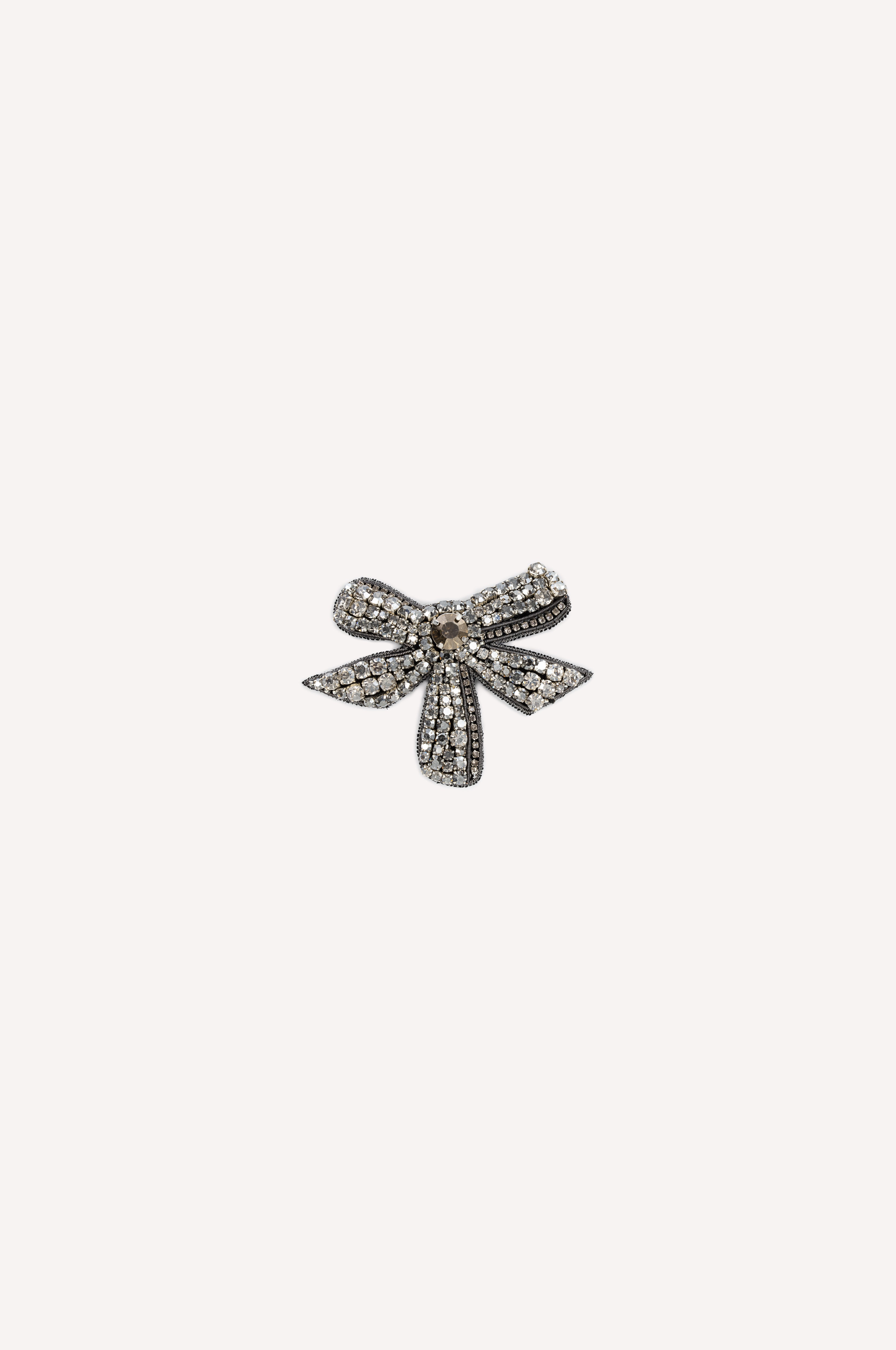 Crystal-Embellished Ribbon Brooch