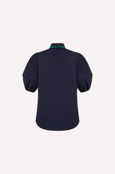 Hand-Embroidered Balloon Sleeve Shirt