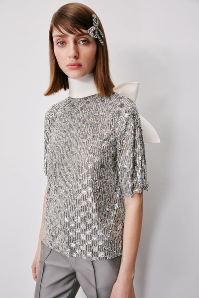 Sculpted Sequin Blouse