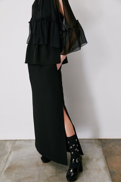 Ruffled Maxi Cape Dress